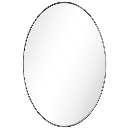 Solid Storage Supplies Ultra Brushed Black Stainless Steel Oval Wall Mirror SO2966247